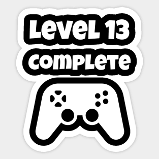 Level 13 Completed Video Gamer 13th Birthday Gift Sticker